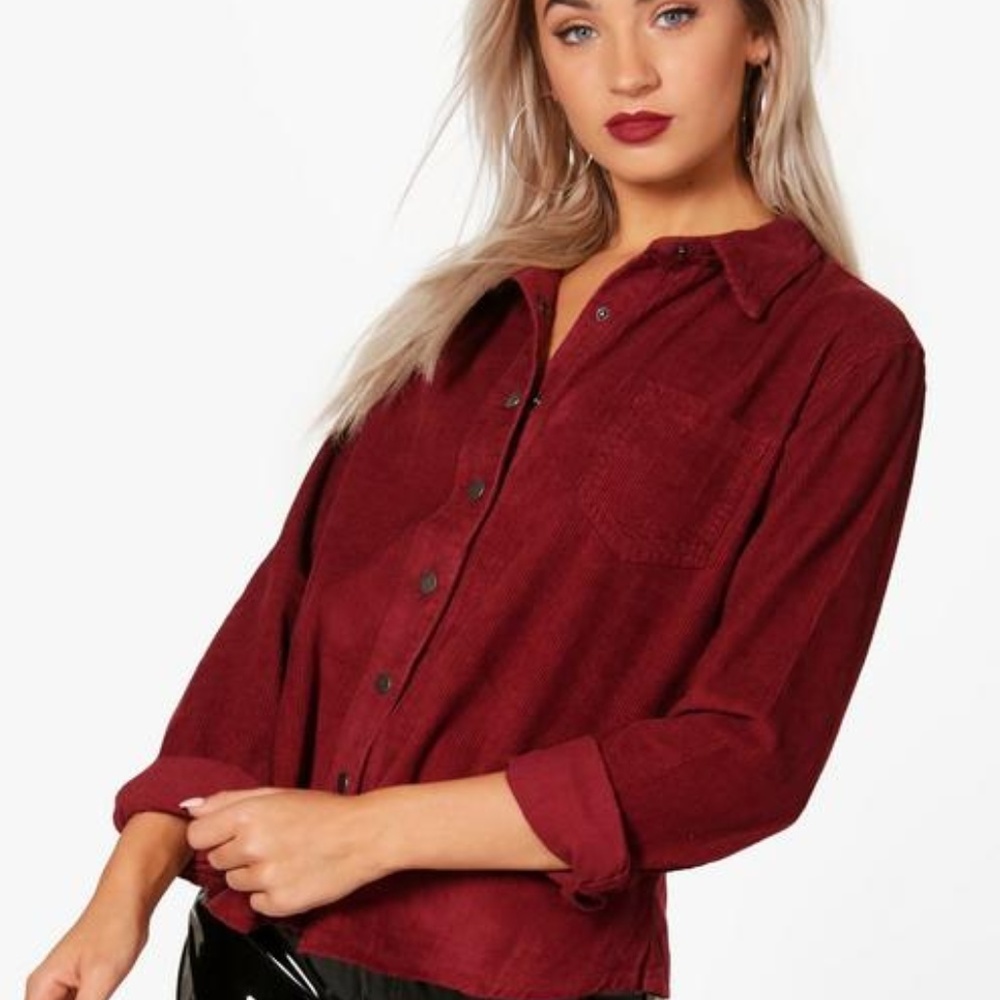 NWT Burgundy cord shirt